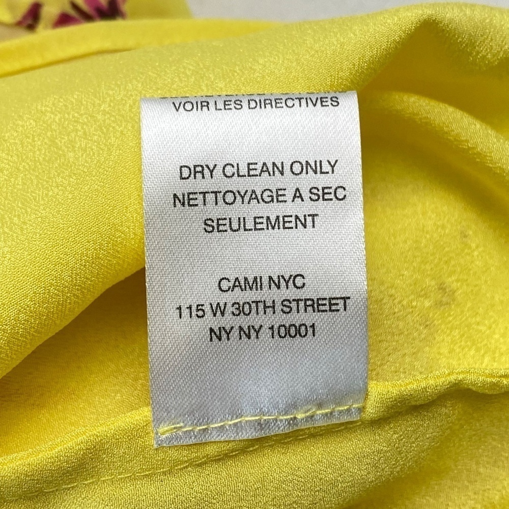CAMI NYC Racer Camisole Silk Hibiscus Yellow and Purple Size Small- NWT - Picture 8 of 9